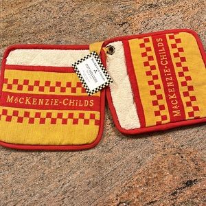 Rare Mackenzie Childs Pot Holders Set of Two